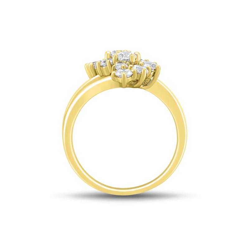 Lab Grown Diamond Journey Cluster Ring in 10K Yellow Gold &#40;1 1/2 ct. tw.&#41; – Image 2 of 3