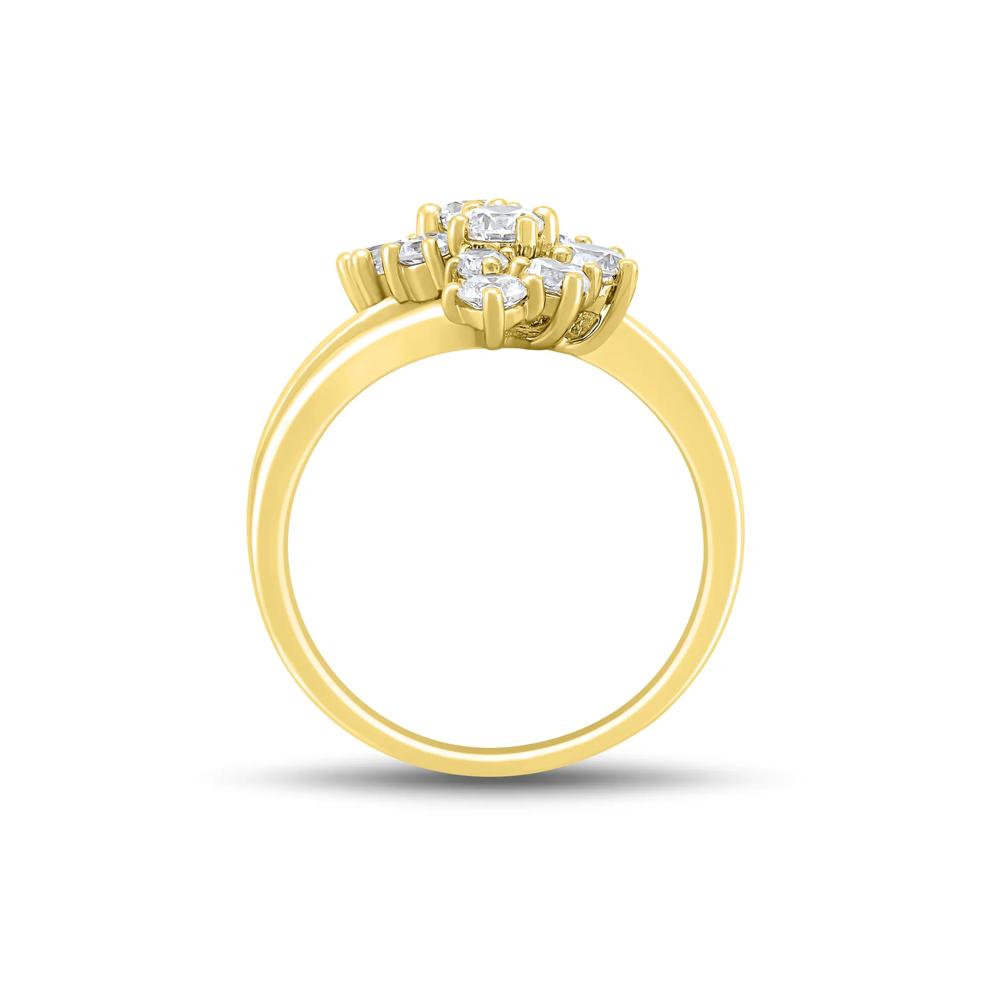 Lab Grown Diamond Journey Cluster Ring in 10K Yellow Gold (1 1/2 ct. tw.) – Image 2 of 3
