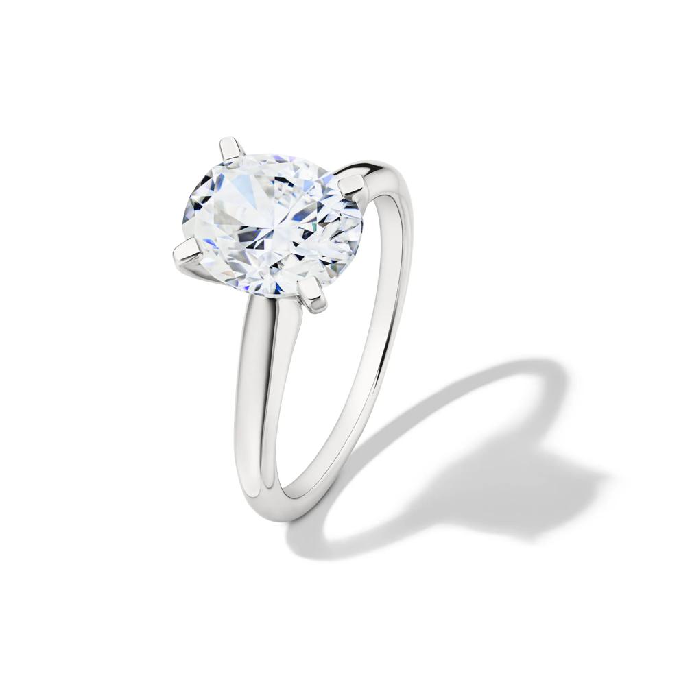 Lab-Created Moissanite Oval Solitaire Ring in 10K White Gold (2 ct. dew) – Image 4 of 4