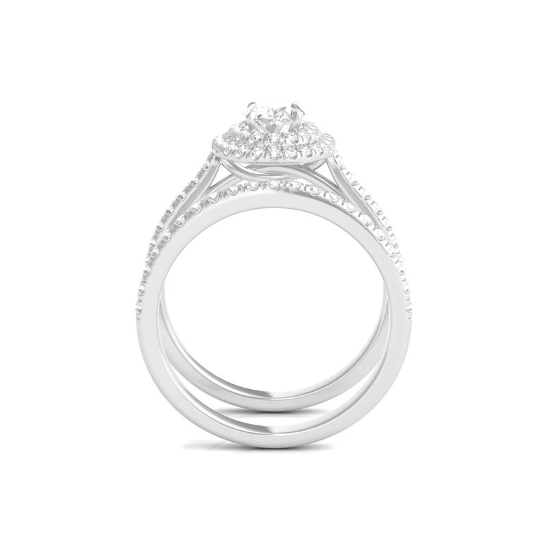 Diamond Halo Engagement Ring Set in 14K White Gold &#40;1 1/2 ct. tw.&#41; – Image 2 of 6