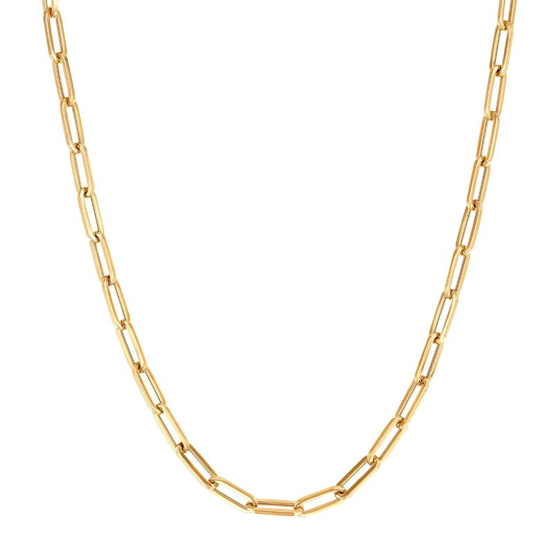 Hollow Paperclip Chain in 10K Yellow Gold, 10.7MM, 18&quot; – Image 1 of 2
