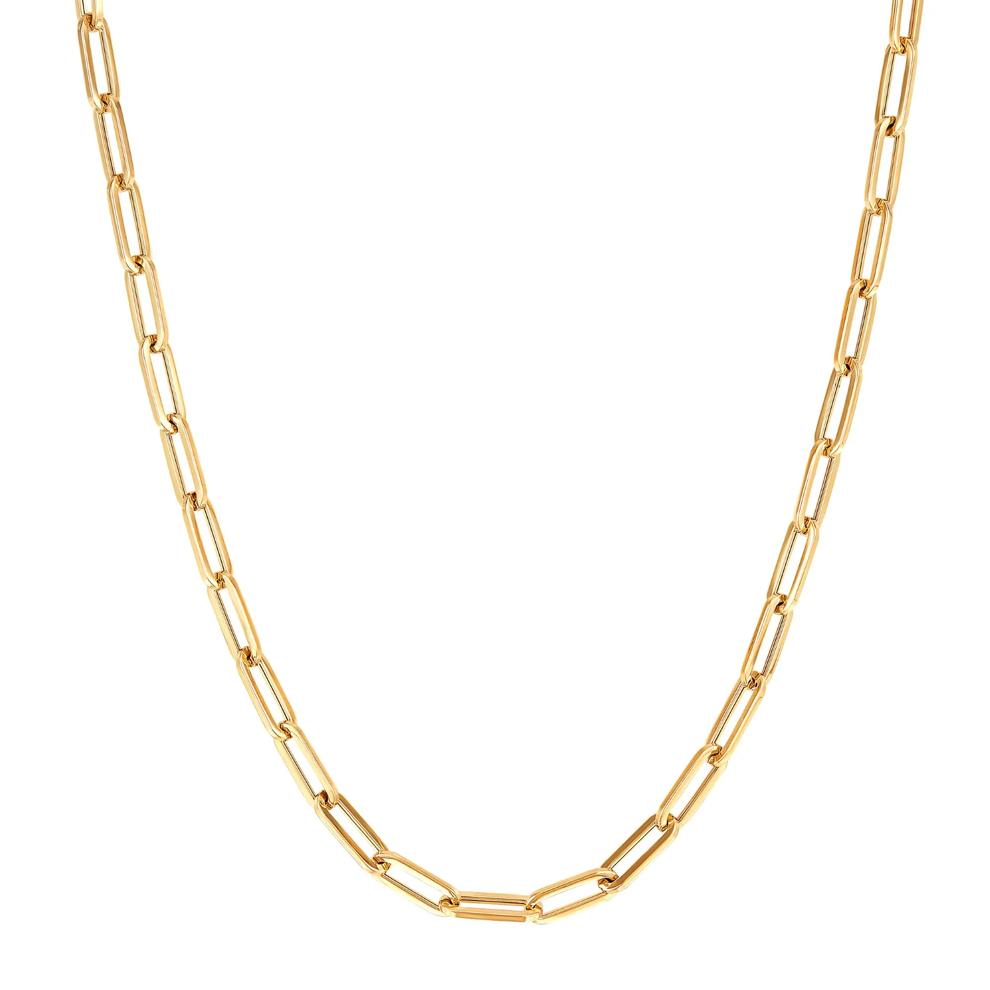 Hollow Paperclip Chain in 10K Yellow Gold, 10.7MM, 18" – Image 1 of 2