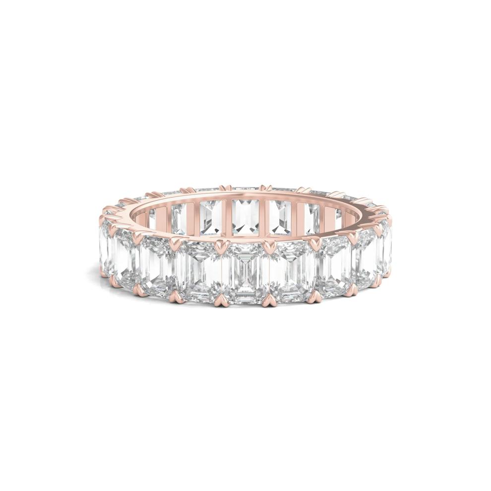 Lab Grown Emerald-Cut Diamond Eternity Band in 14K Rose Gold (5 ct. tw.)  – Image 1 of 3