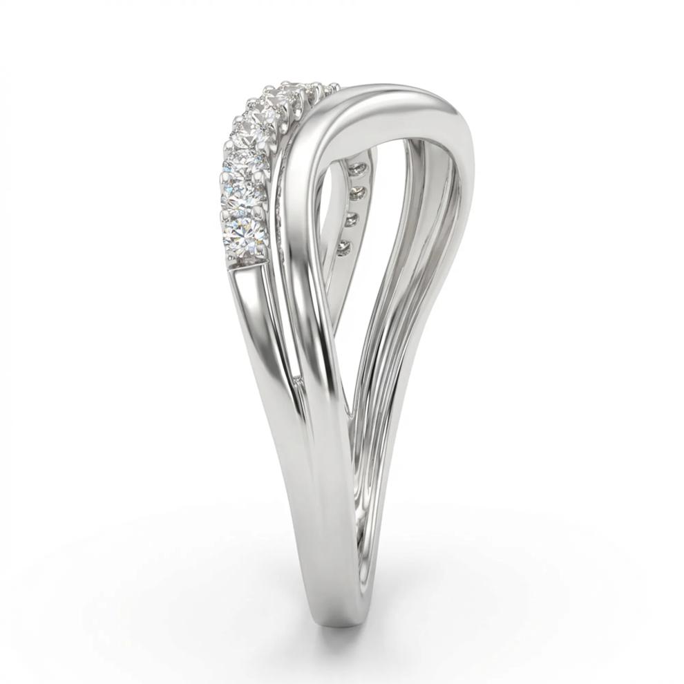 Diamond Wave Ring in Sterling Silver (1/4 ct. tw.) – Image 3 of 4