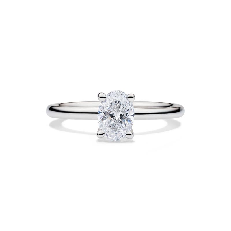 Lab Grown Diamond Oval Solitaire Engagement Ring in 14k White Gold &#40;3/4 ct.&#41; – Image 1 of 4
