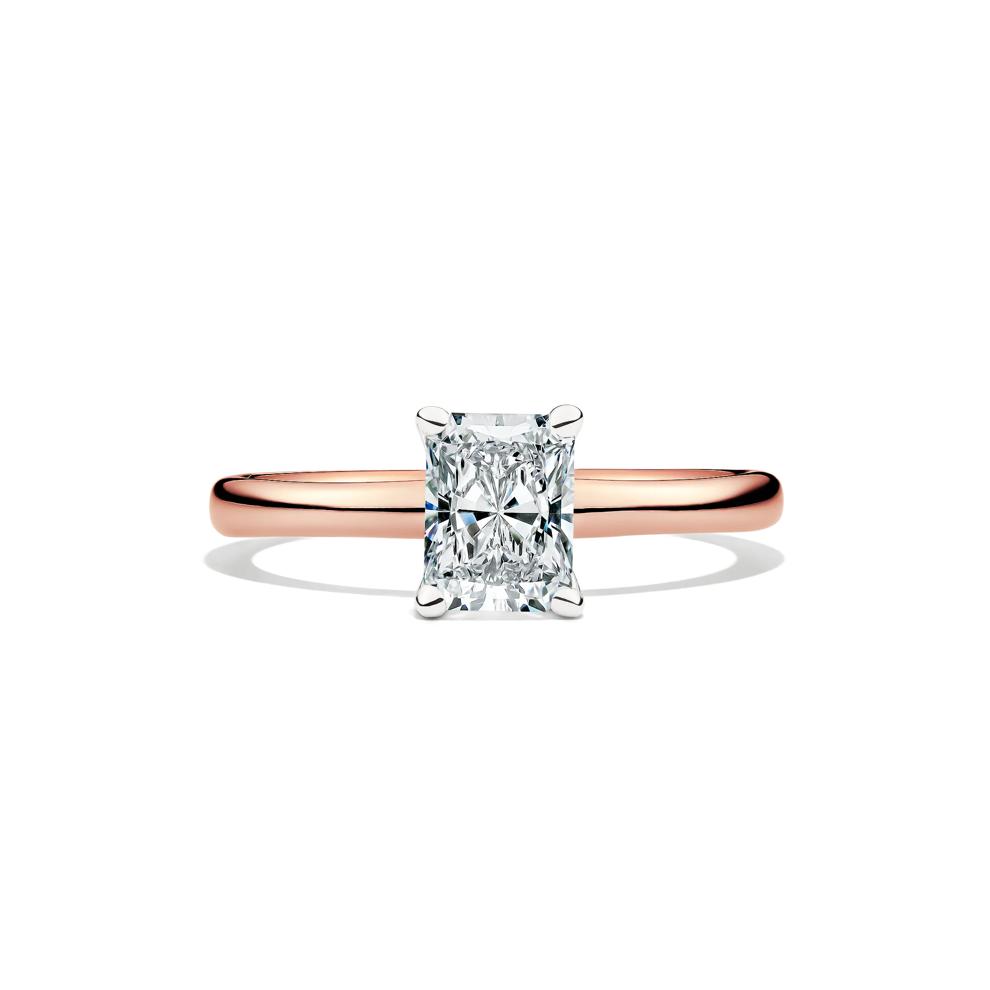 Diamond Radiant-Cut Solitaire Engagement Ring in 14K Rose Gold (1 ct.) – Image 1 of 5