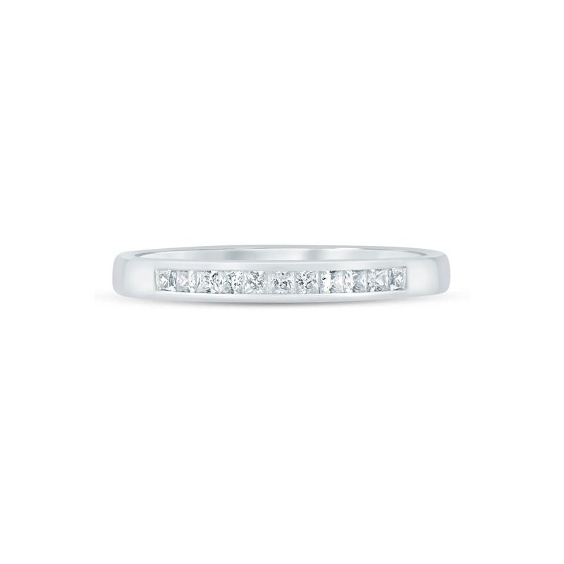 Princess-Cut Diamond Channel-Set Band in 14K White Gold &#40;1/4 ct. tw.&#41; – Image 1 of 3