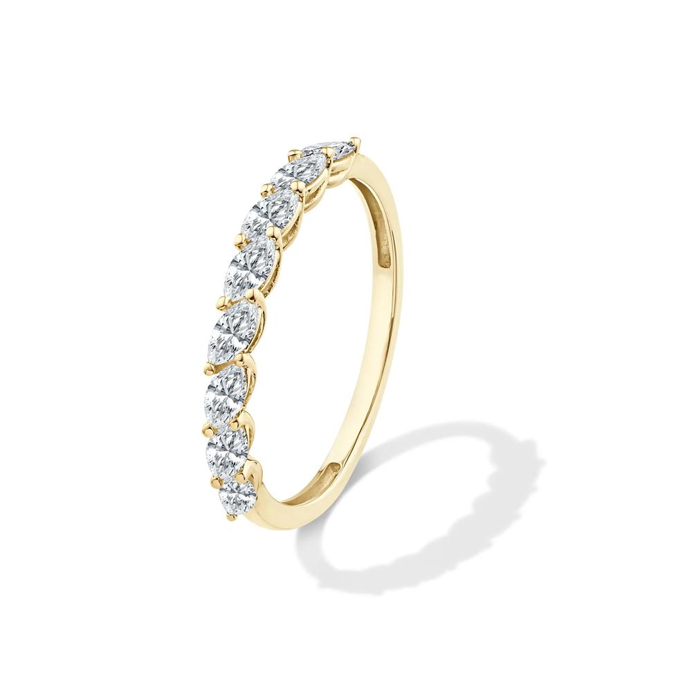 Lab Grown Diamond Marquise Anniversary Band in 10K Yellow Gold (1/2 ct. tw.) – Image 4 of 4