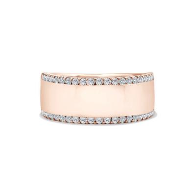 Lab Grown Diamond Double Row Bold Anniversary Band in 10K Rose Gold (3/8 ct. tw.)