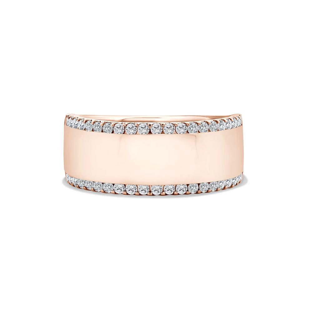 Lab Grown Diamond Double Row Bold Anniversary Band in 10K Rose Gold (3/8 ct. tw.) – Image 1 of 4