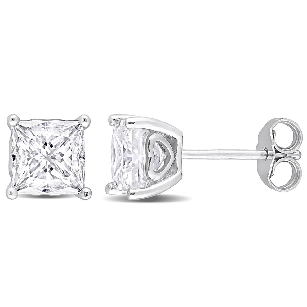 Lab-Created Moissanite Square Solitaire Stud Earrings in Sterling Silver (2 1/2 ct. dew) – Image 1 of 1