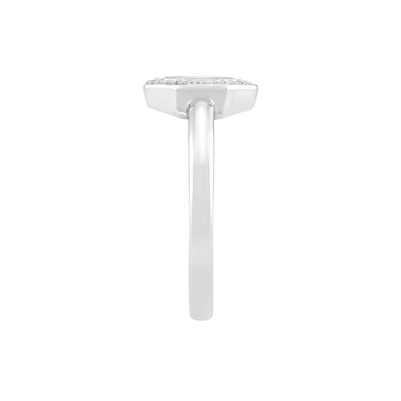 Diamond Open Octagon Ring in Sterling Silver (1/10 ct. tw.) – Image 3 of 3