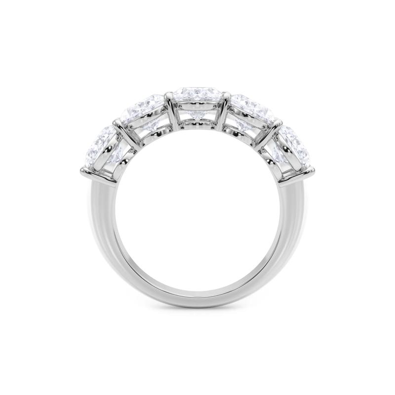 Lab Grown Diamond Oval Five-Stone Band in 14K White Gold &#40;5 ct. tw.&#41; – Image 2 of 5