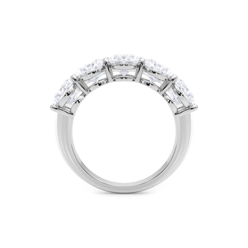 Lab Grown Diamond Oval Five-Stone Band in 14K White Gold (5 ct. tw.) – Image 2 of 5