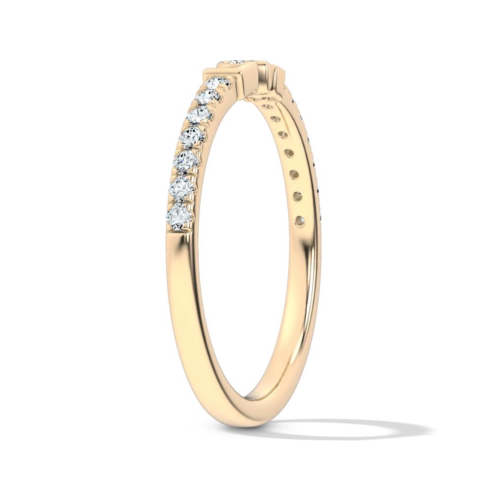 Diamond "Love" Stack Band in 10K Yellow Gold (1/7 ct. tw.) – Image 3 of 4
