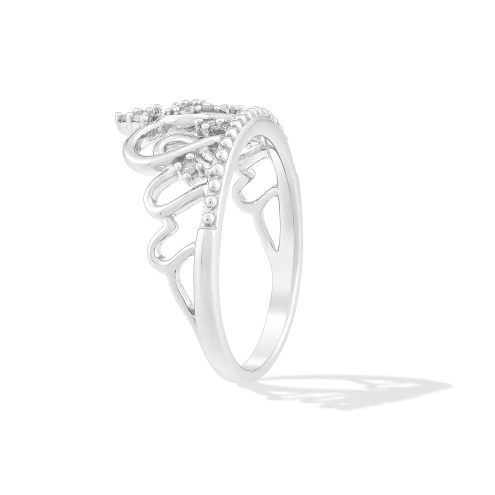 Diamond Crown Ring in Sterling Silver (1/10 ct. tw.) – Image 3 of 4