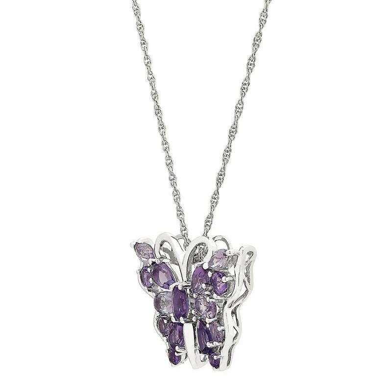 Amethyst Butterfly Pendant in Sterling Silver – Image 2 of 4