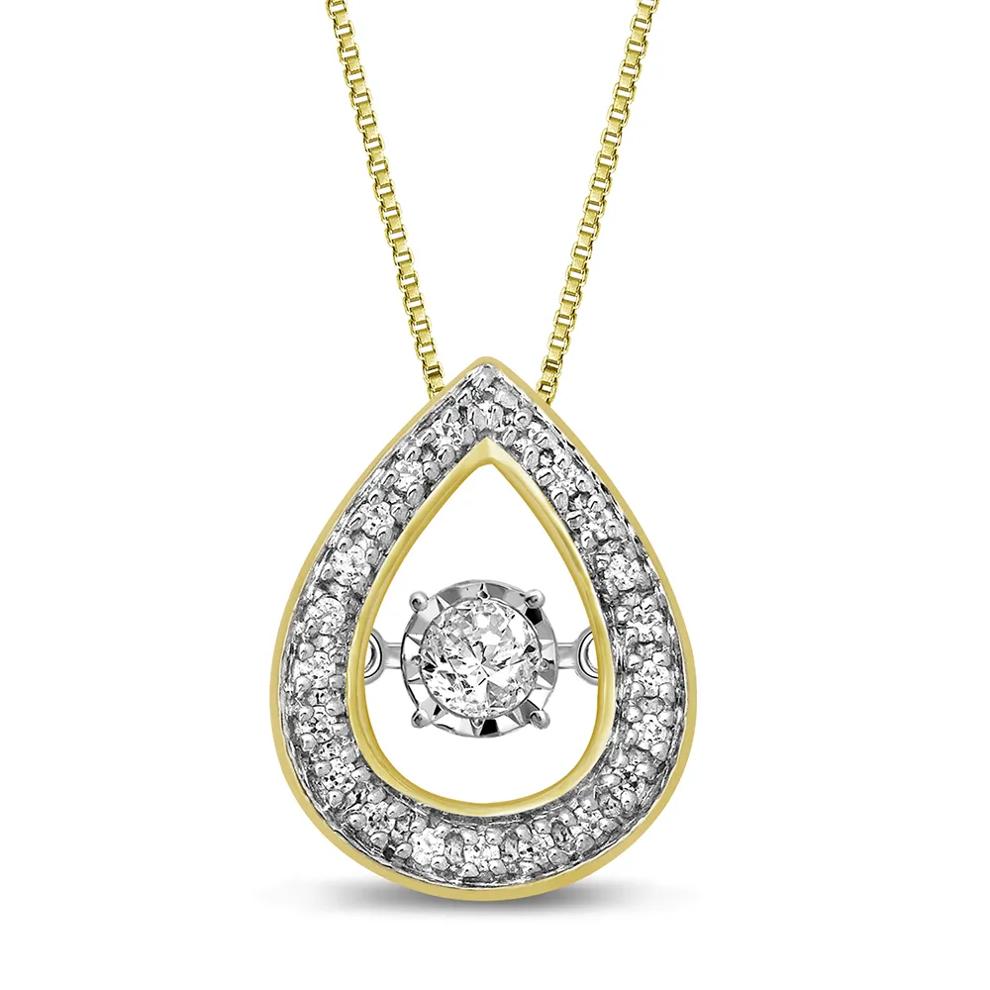 The Beat of Your Heart&amp;#174; 1/5 ct. tw. Diamond Pendant in 10K Yellow Gold – Image 1 of 2