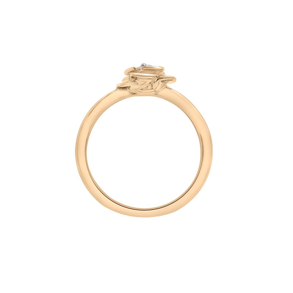 Diamond Flower Ring in 14K Yellow Gold (1/10 ct. tw.) – Image 2 of 7