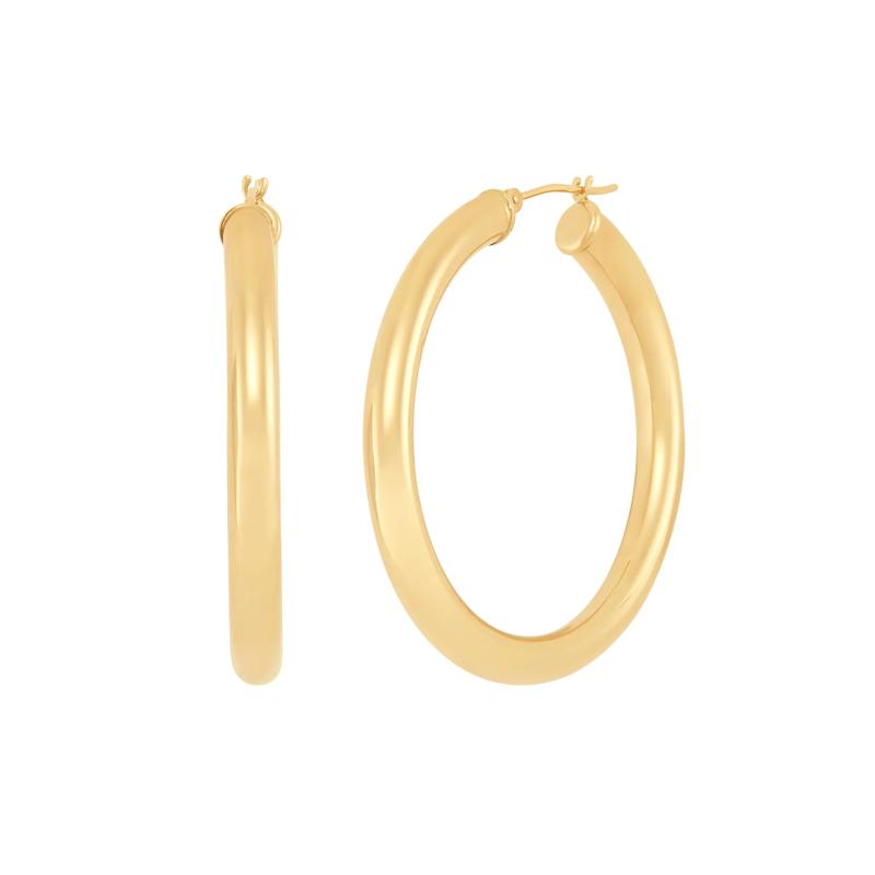 Polished Hoop Earrings in 14K Yellow Gold, 40MM – Image 1 of 1