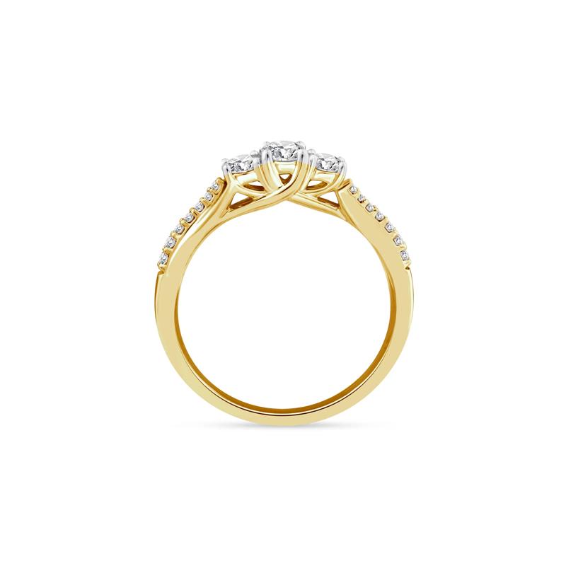 Diamond Three-Stone Engagement Ring in 14K Yellow Gold &#40;1/2 ct. tw.&#41; – Image 2 of 3