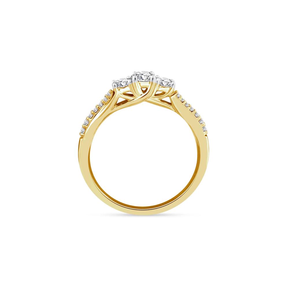 Diamond Three-Stone Engagement Ring in 14K Yellow Gold (1/2 ct. tw.) – Image 2 of 3