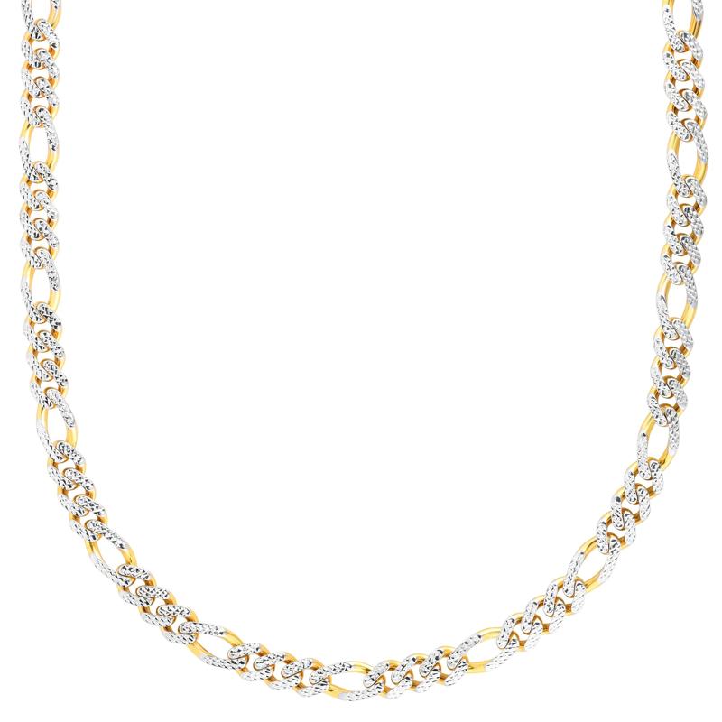 Monaco Figaro Pave Chain in 14K Yellow and White Gold, 8MM, 22&quot; – Image 2 of 3