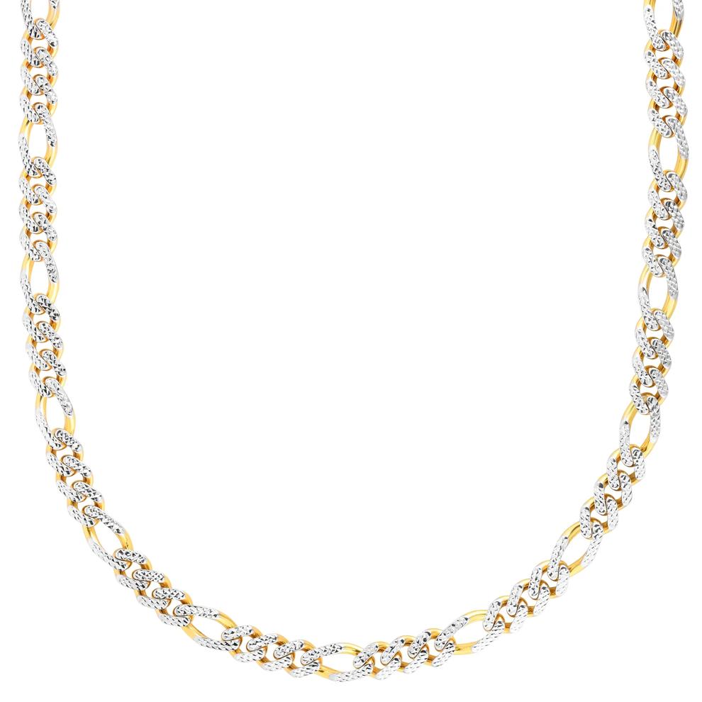 Monaco Figaro Pave Chain in 14K Yellow and White Gold, 8MM, 22" – Image 2 of 3