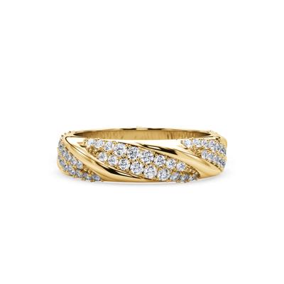 Diamond High Polish Twisted Eternity Band in 14K Yellow Gold (7/8 ct. tw.)