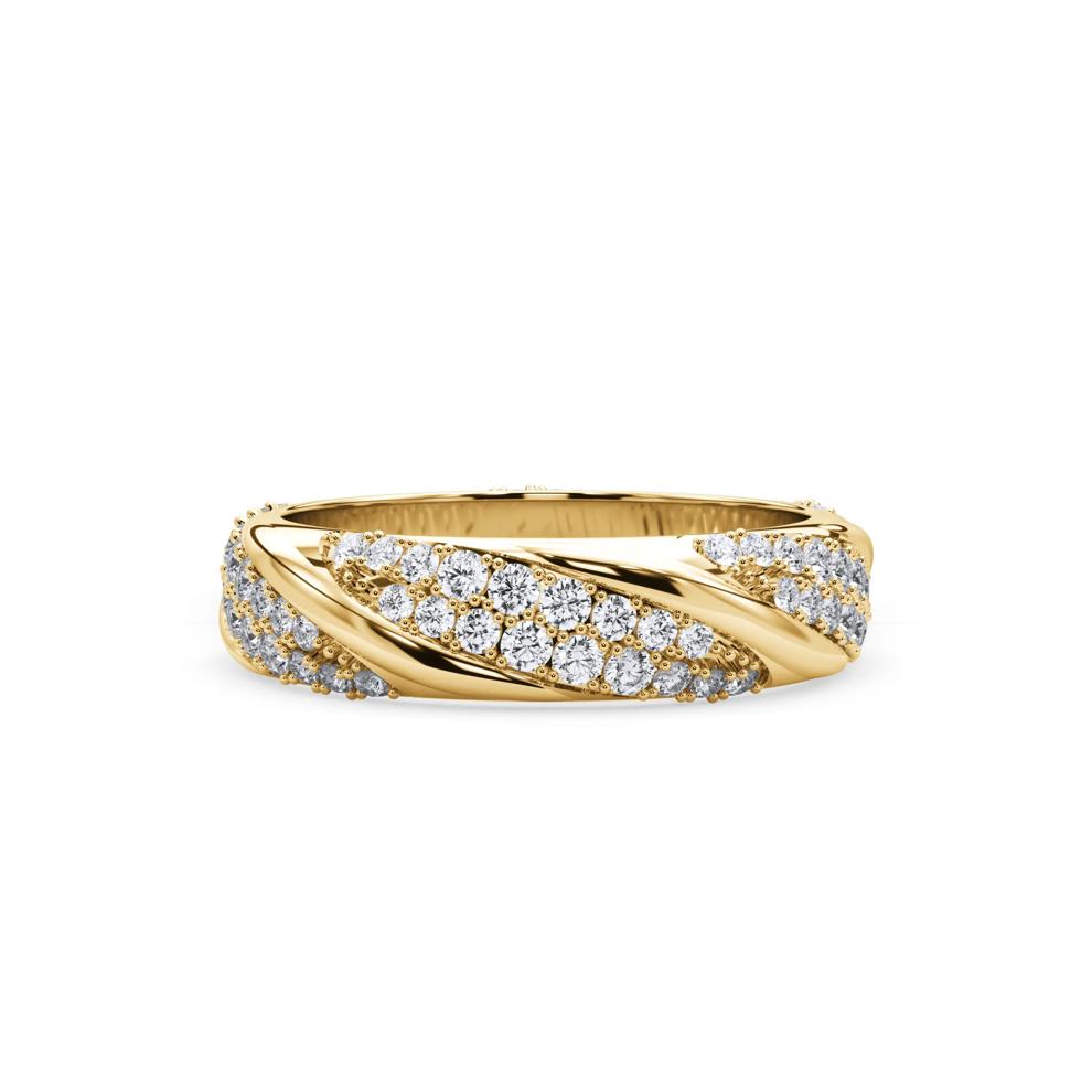 Diamond High Polish Twisted Eternity Band in 14K Yellow Gold (7/8 ct. tw.) – Image 1 of 4