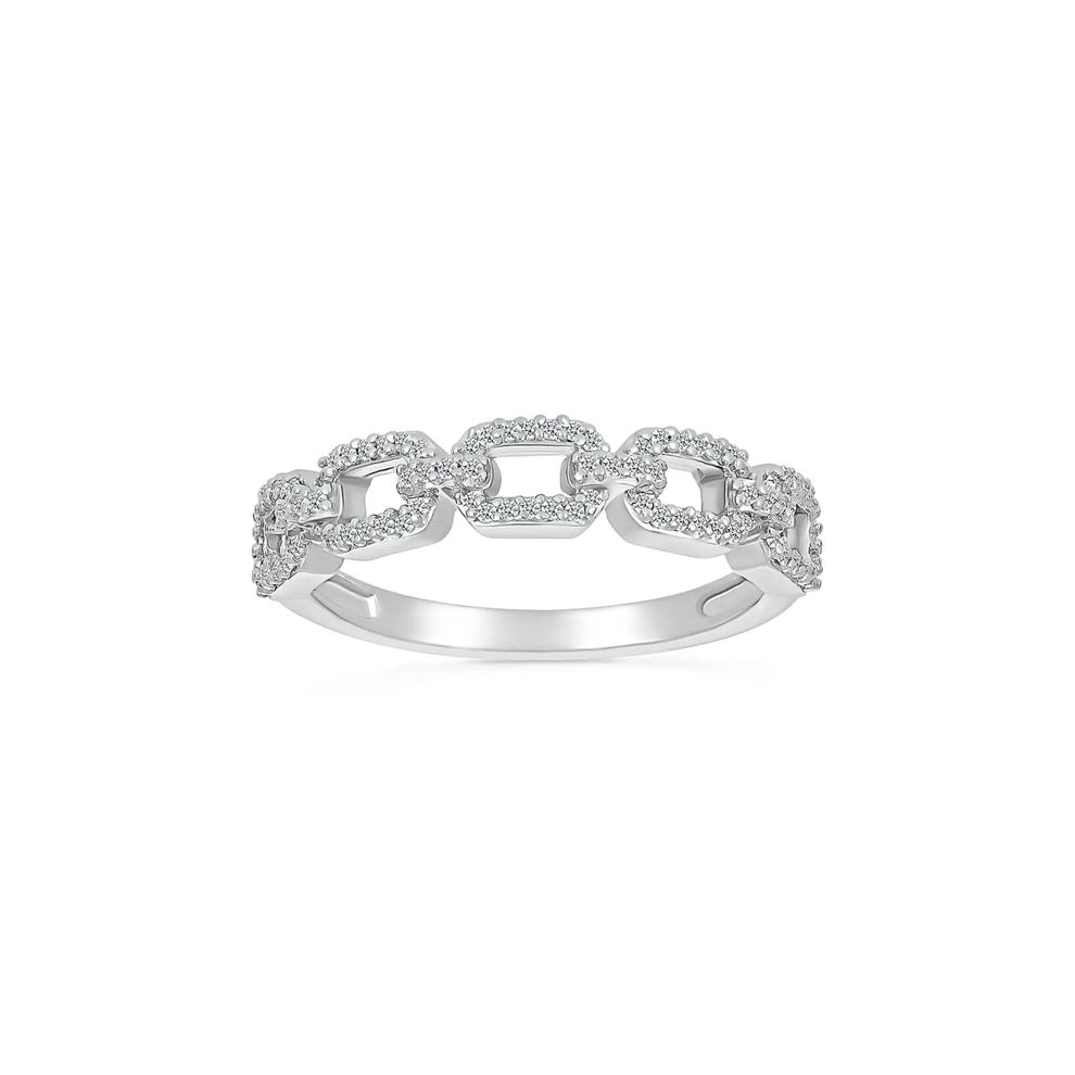 Diamond Link Ring in Sterling Silver (1/5 ct. tw.) – Image 4 of 5