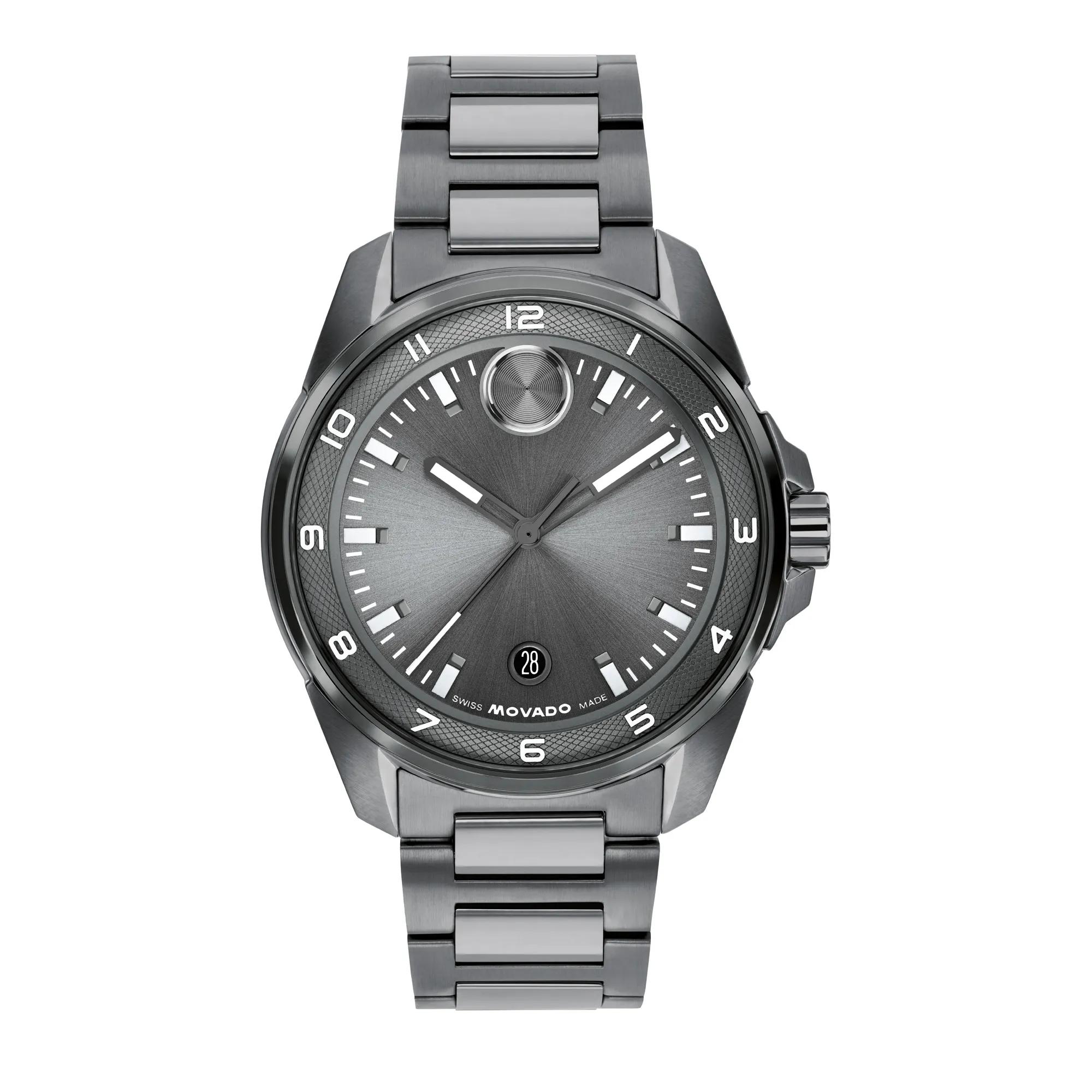 Movado® Bold® Gent's Verso S Watch in Grey Ion-Plated Stainless Steel