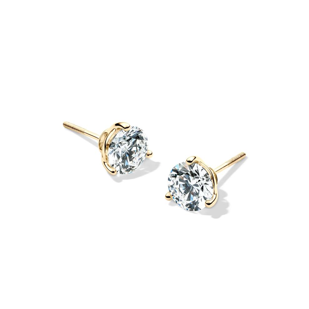 Lab Grown Diamond Martini Stud Earrings in 14K Yellow Gold (2 ct. tw.) – Image 1 of 3