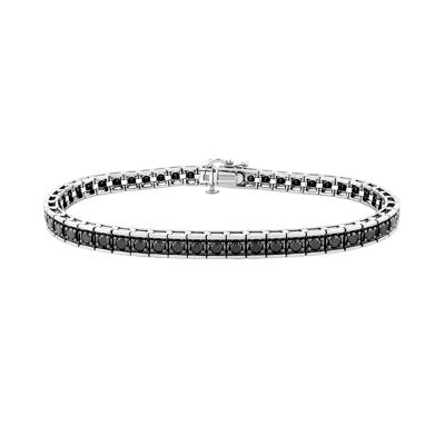 Black Diamond Tennis Bracelet in Sterling Silver (4 ct. tw.)