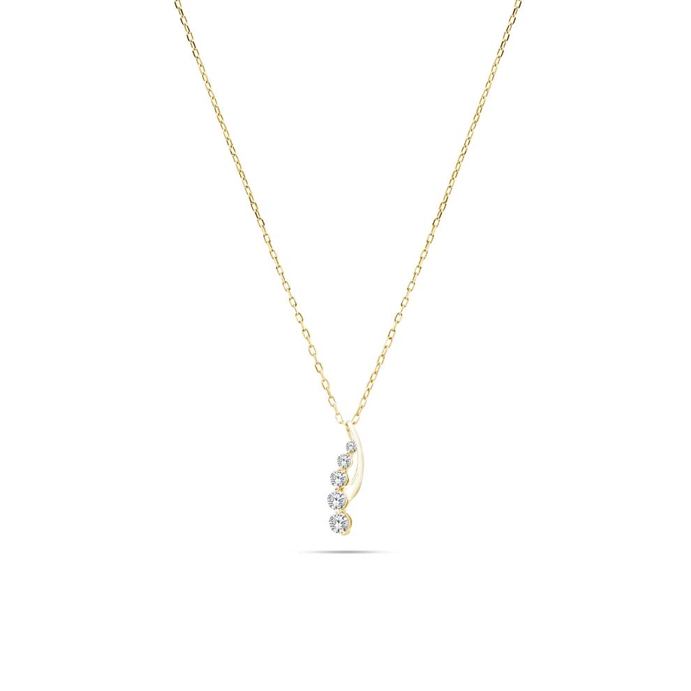 Diamond Pendant Necklace in 10K Yellow Gold (1/4 ct. tw.) – Image 1 of 4