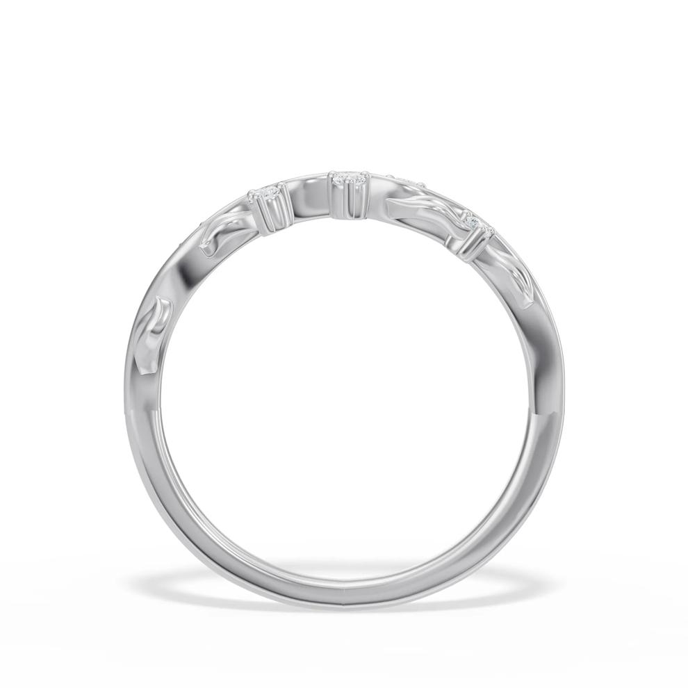 Lab Grown Diamond Accent Anniversary Band in 10K White Gold – Image 2 of 4