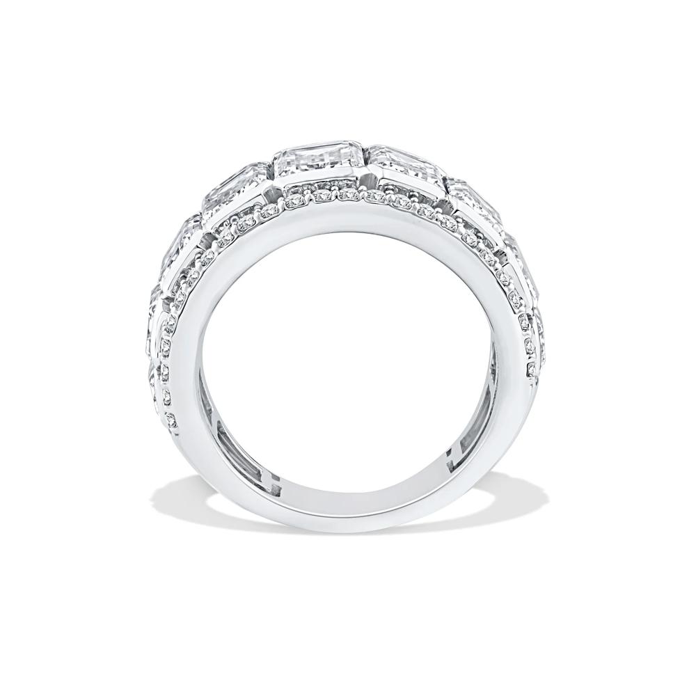 Lab Grown Diamond Emerald-Cut Center Anniversary Band in 14K White Gold (7 ct. tw.) – Image 2 of 4