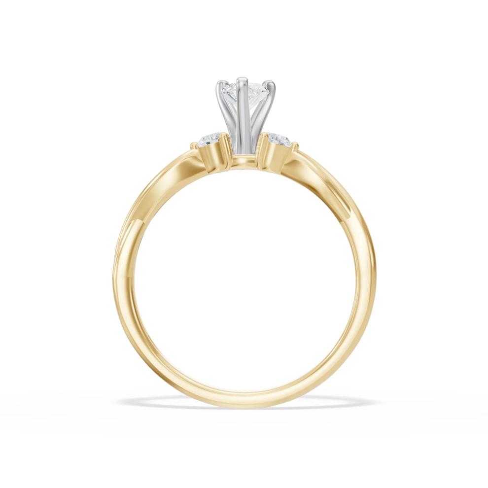 Lab Grown Diamond Pear-Shaped Center Promise Ring in 10K Yellow Gold (1/2 ct. tw.) – Image 2 of 4