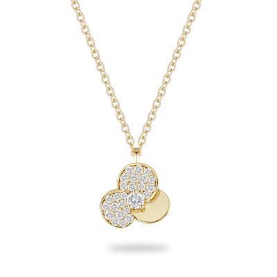 Diamond Flower Pendant Necklace in 10K Yellow Gold (1/3 ct. tw.)