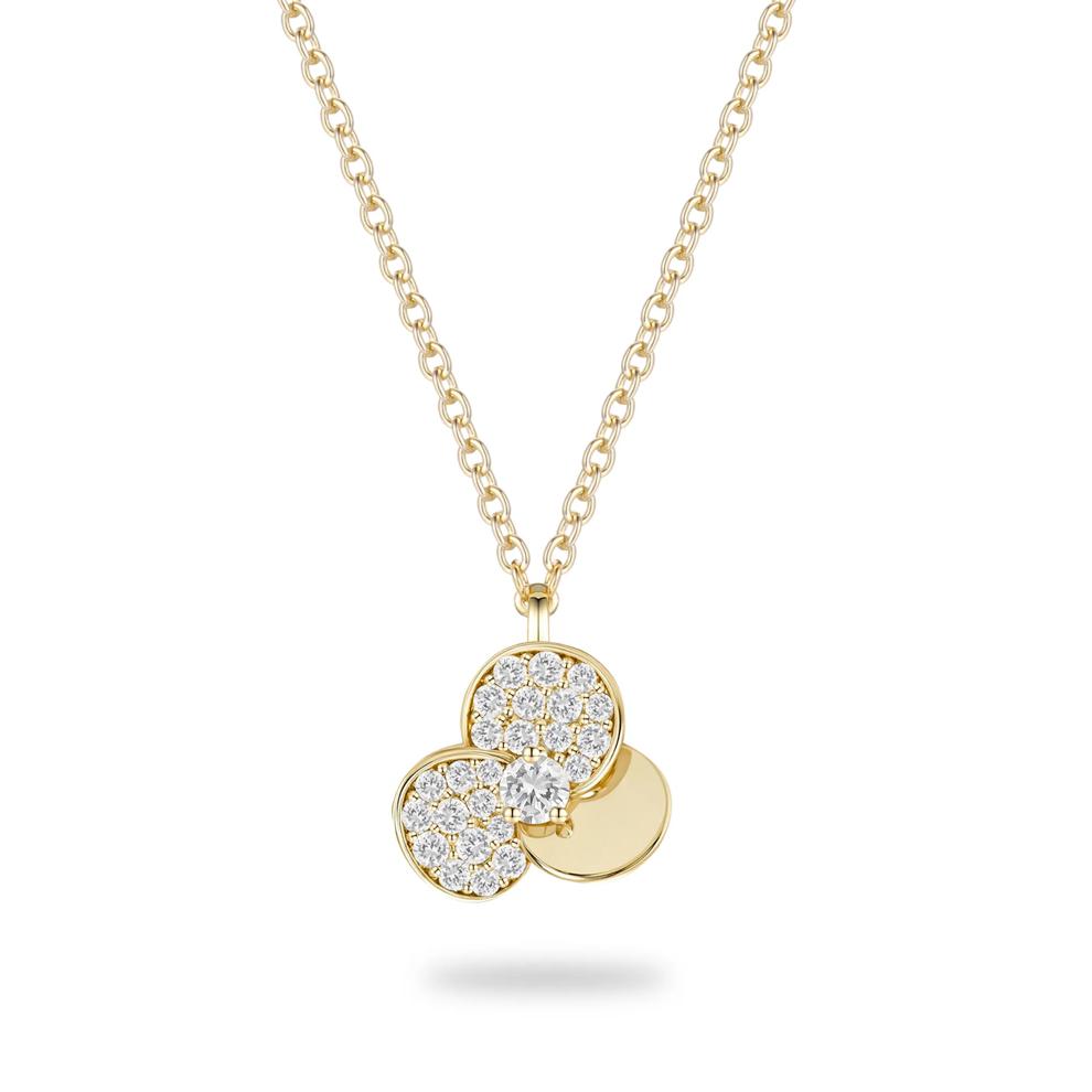 Diamond Flower Pendant Necklace in 10K Yellow Gold (1/3 ct. tw.) – Image 1 of 3