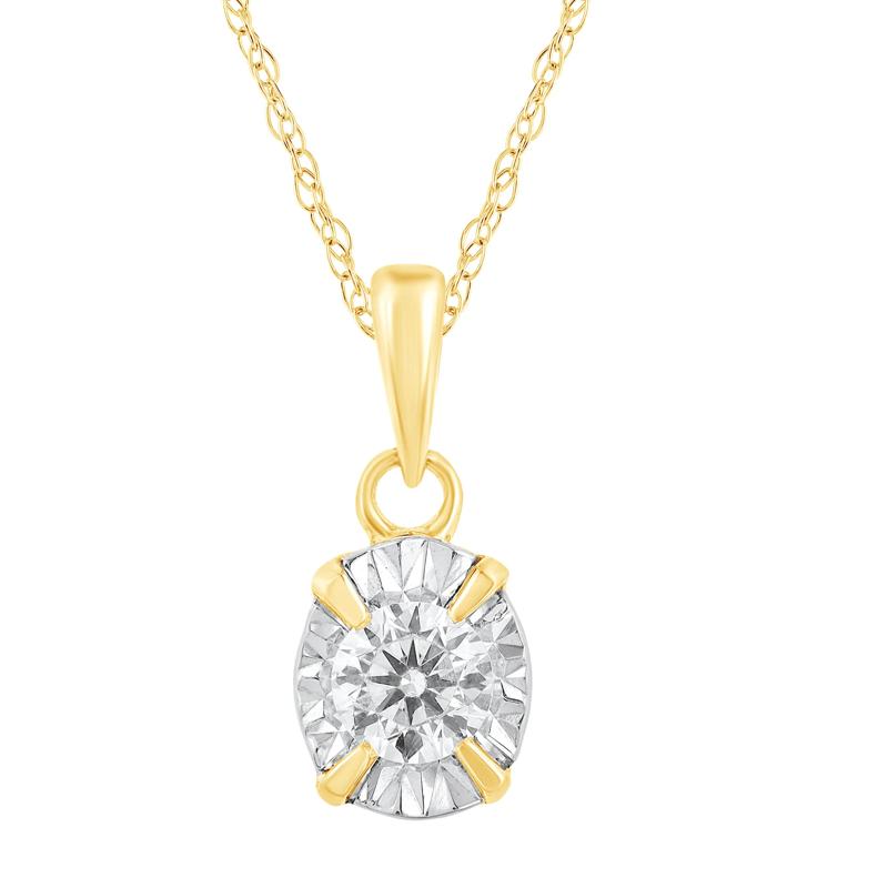 Diamond Pendant in 10K Yellow Gold &#40;1/8 ct. tw.&#41; – Image 1 of 3