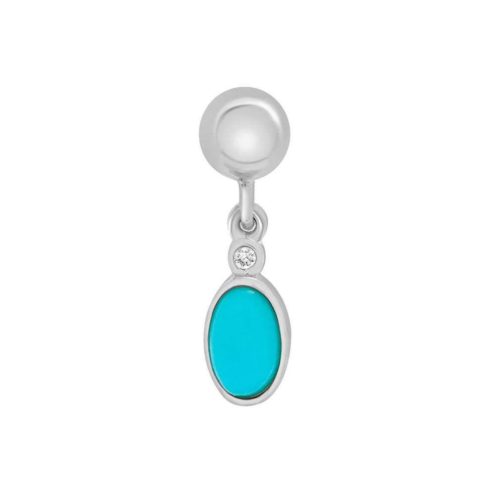 Turquoise Bezel Bead Charm in Sterling Silver – Image 1 of 3