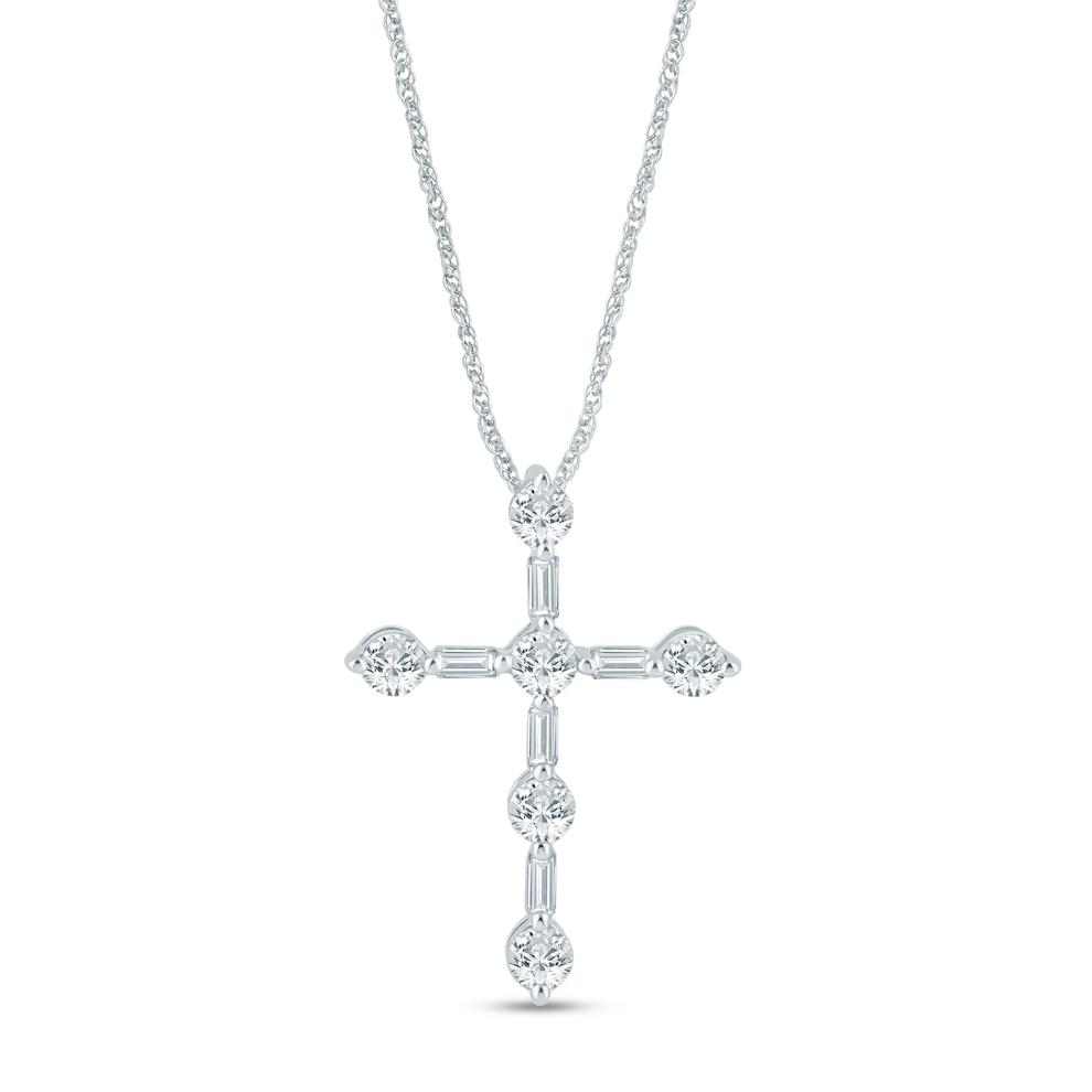 Lab Grown Diamond Cross Pendant in 14K White Gold (1/3 ct. tw.) – Image 1 of 3
