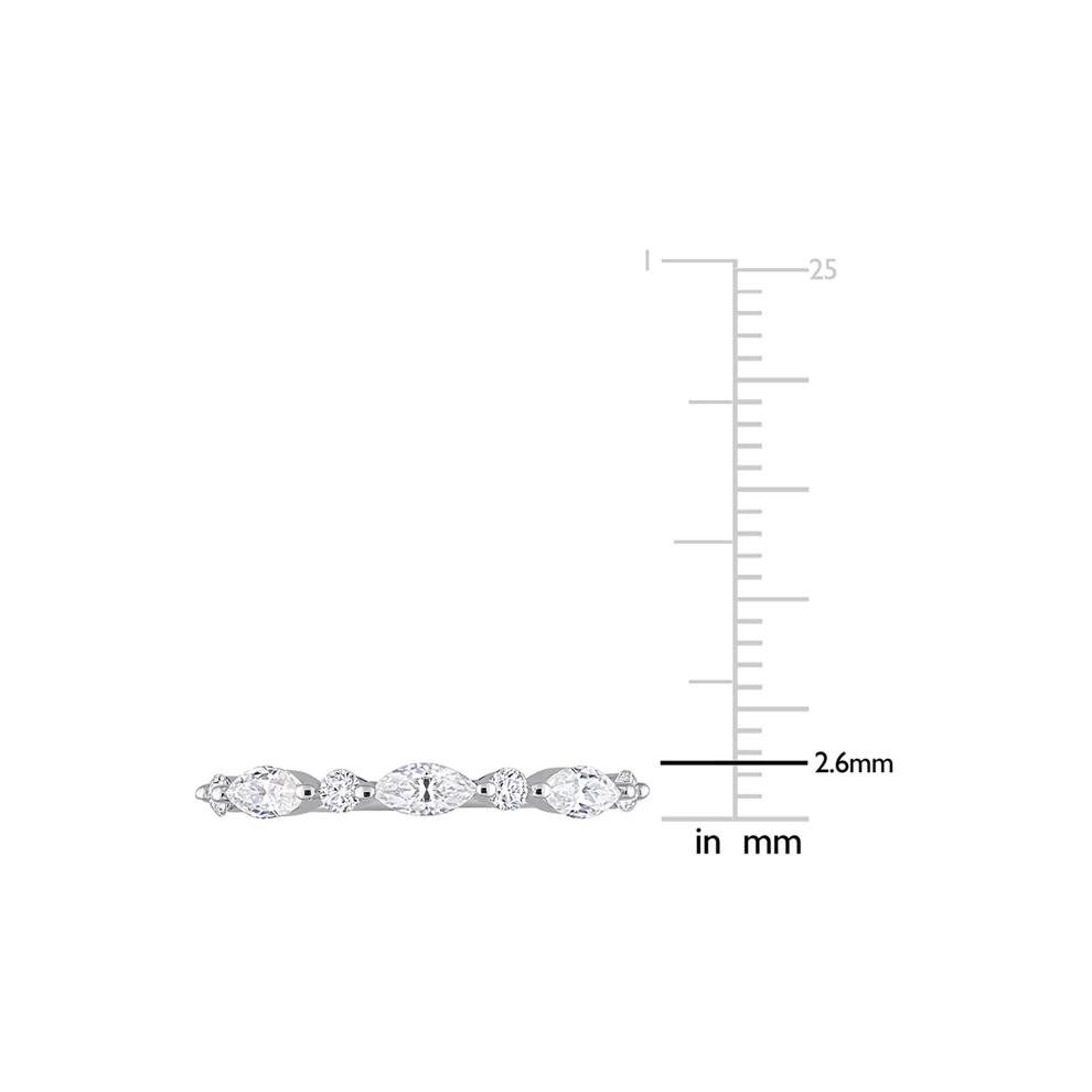 Marquise Moissanite Stacking Ring in Sterling Silver (1/2 ct. dew) – Image 4 of 5