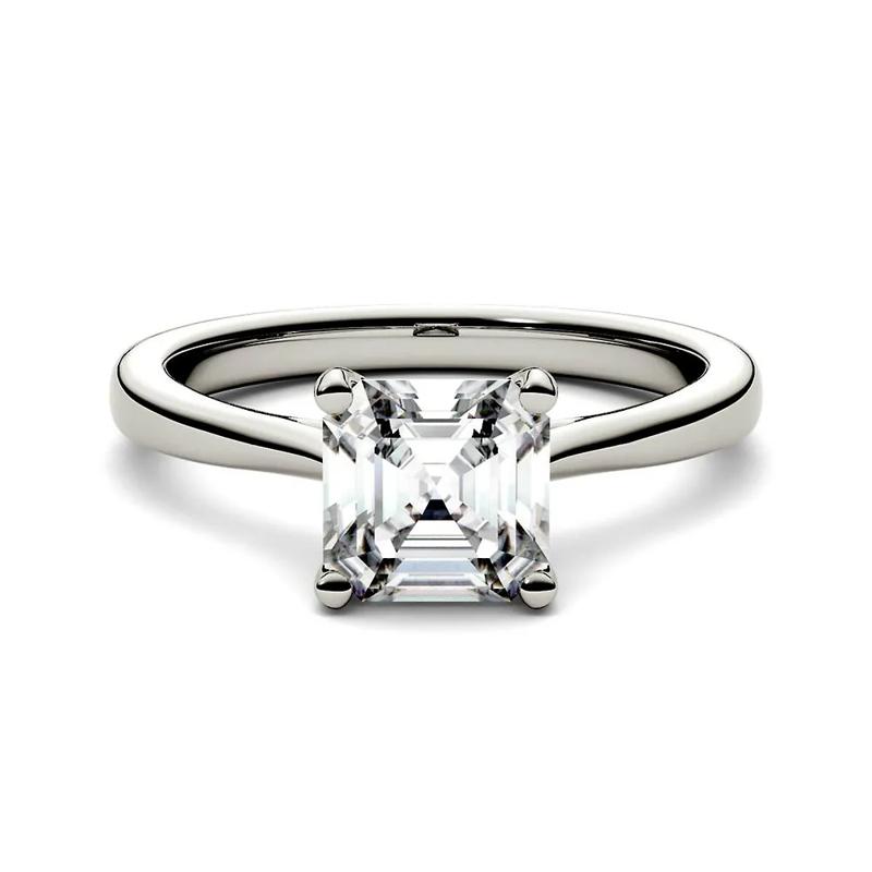Asscher-Cut Moissanite Ring in 14K White Gold &#40;1 1/3 ct. dew&#41; – Image 1 of 3