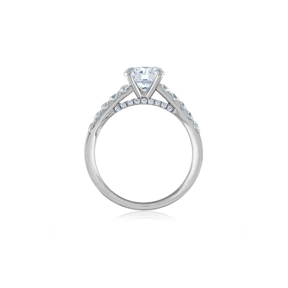 1 ct. tw. Lab Grown Diamond Semi-Mount Engagement Ring in 14K White Gold (Setting Only) – Image 2 of 6