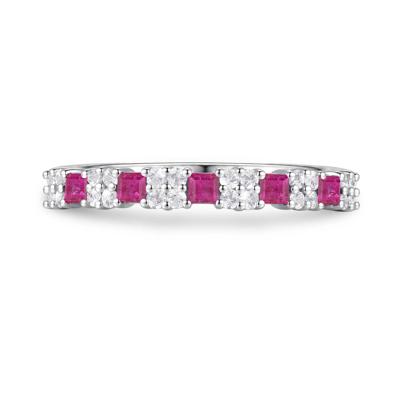 Ruby & Diamond Ring in 10K White Gold (1/4 ct. tw.)