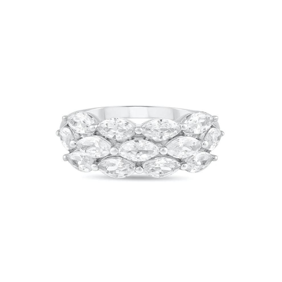 Lab Grown Diamond Marquise Multi-Row Band in 10K White Gold (2 ct. tw.) – Image 1 of 4