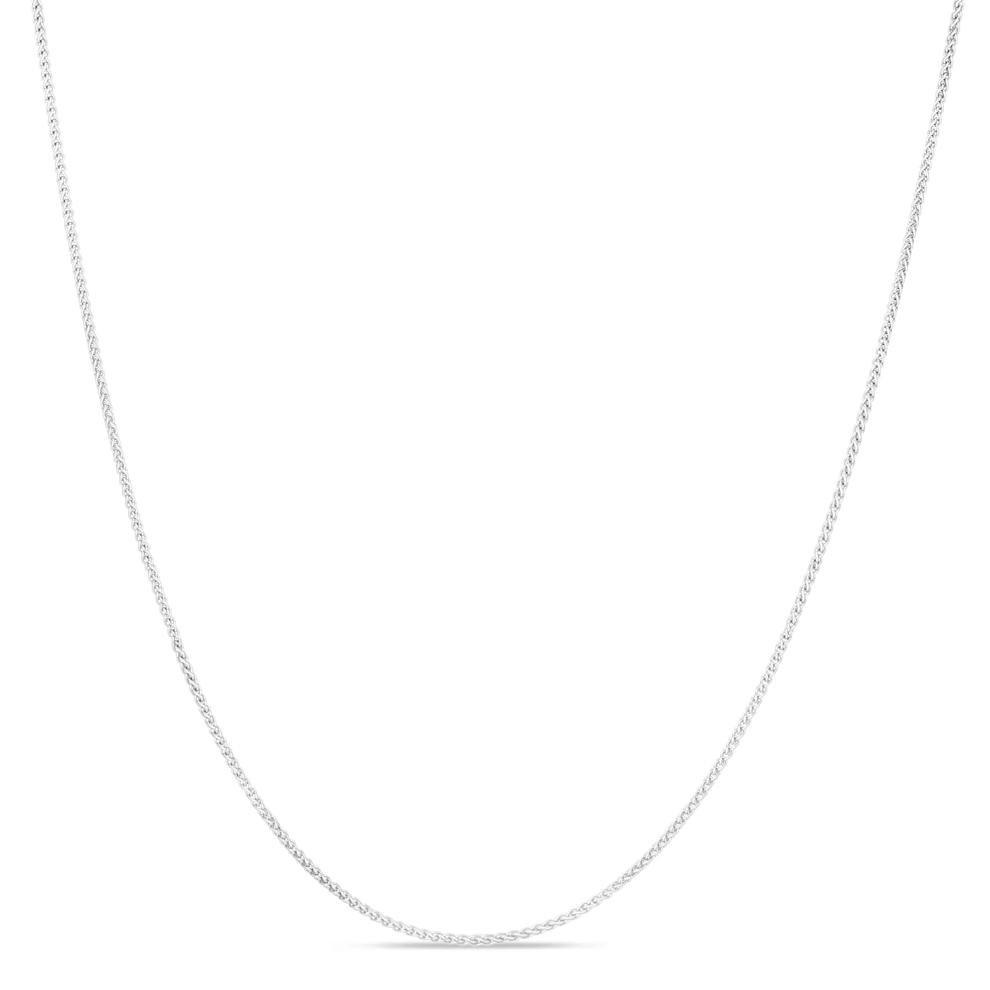Textured Round Wheat Chain Necklace in 10K White Gold, 18" – Image 1 of 2