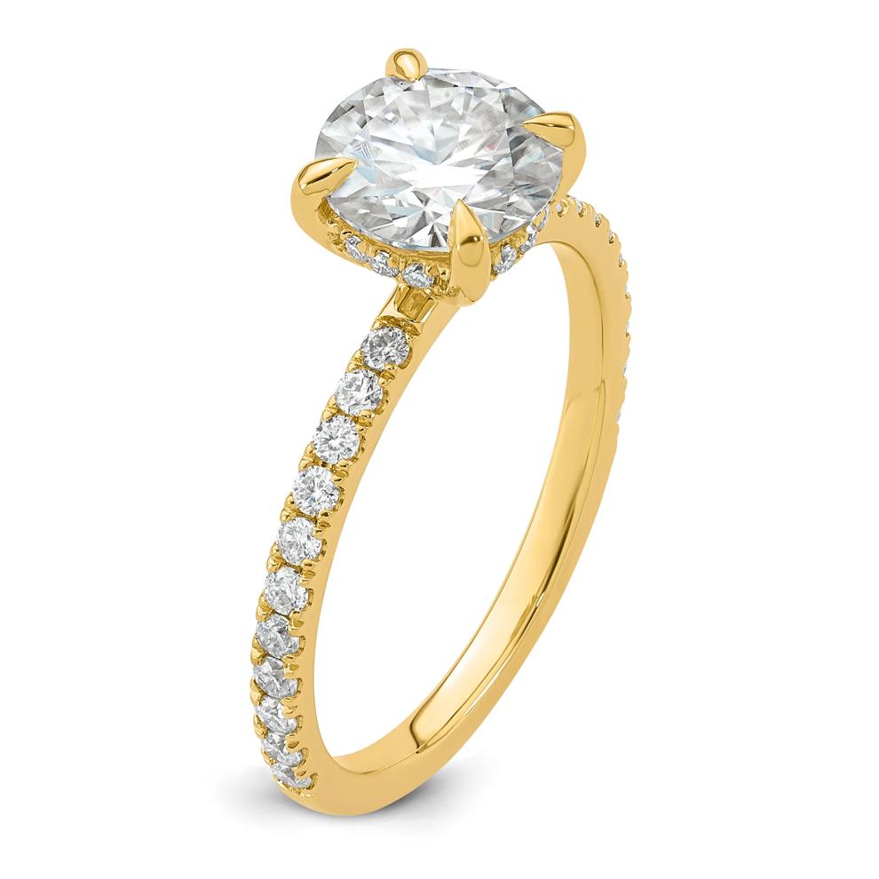Lab-Created Moissanite Round Engagement Ring in 10K Yellow Gold (1 7/8 ct. dew) – Image 3 of 3